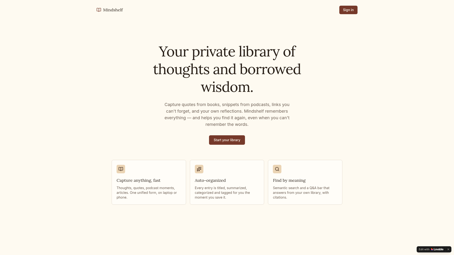 Mindshelf preview